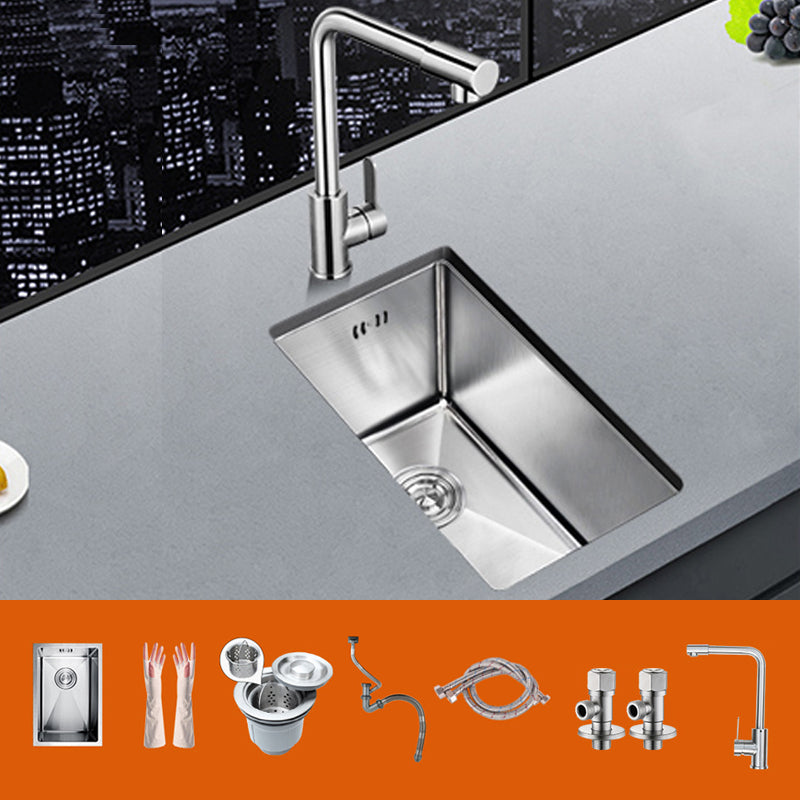 Rectangle Stainless Steel Sink Single Bowl Modern Kitchen Sink with Strainer