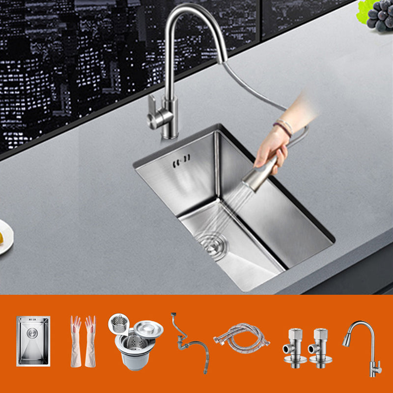 Rectangle Stainless Steel Sink Single Bowl Modern Kitchen Sink with Strainer