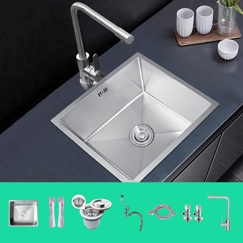 Rectangle Stainless Steel Sink Single Bowl Modern Kitchen Sink with Strainer