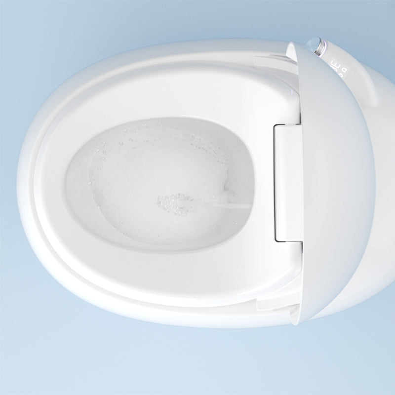 Contemporary Round White Heated Seat Warm Air Dryer Smart Toilet