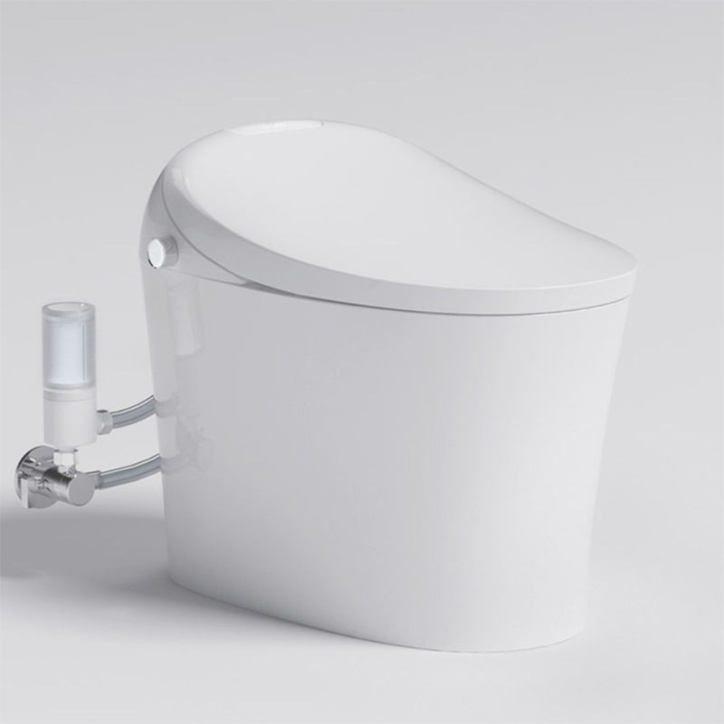 Contemporary White Foot Sensor Ceramic Temperature Control Smart Bidet