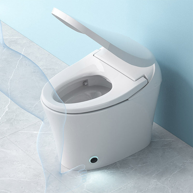 Contemporary White Foot Sensor Ceramic Temperature Control Smart Bidet