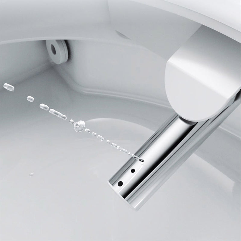 Contemporary White Foot Sensor Ceramic Temperature Control Smart Bidet