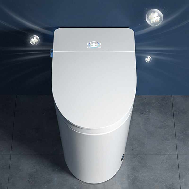 Contemporary White Elongated Heated Seat Warm Air Dryer Floor Mount Bidet