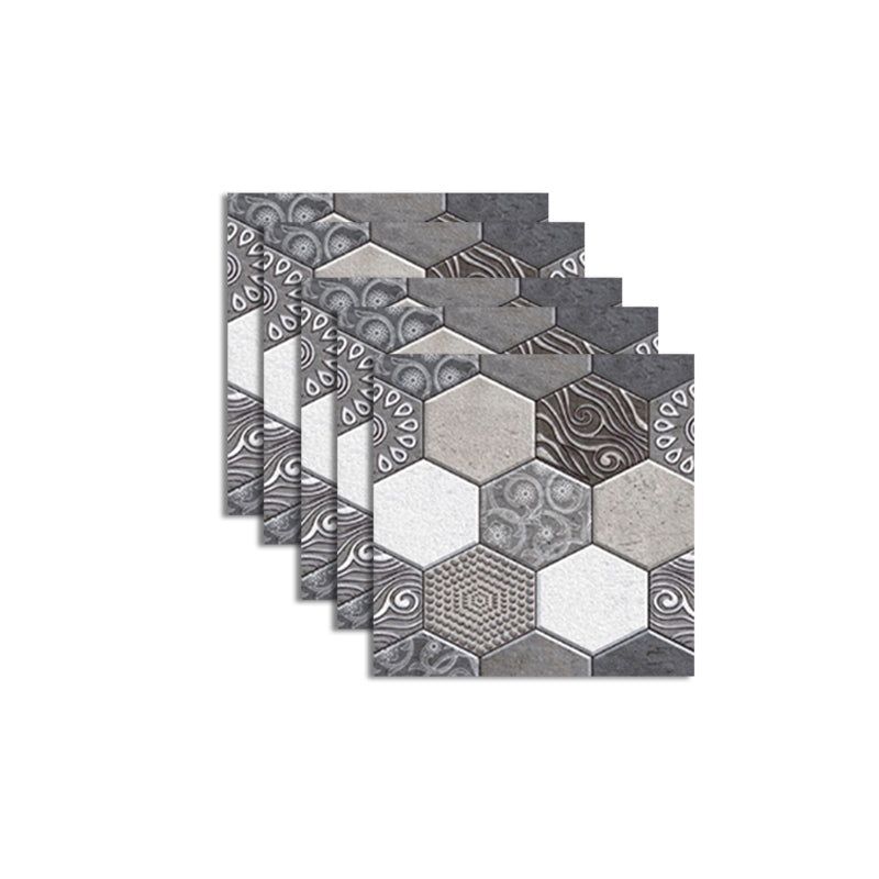 Pattern Matte Color Stone Peel and Paste Mosaic Tile Peel and Paste Tile Set of 5