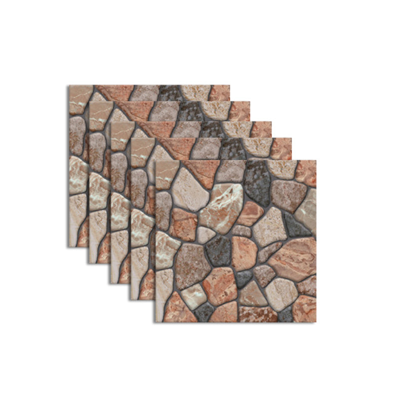 Pattern Matte Color Stone Peel and Paste Mosaic Tile Peel and Paste Tile Set of 5