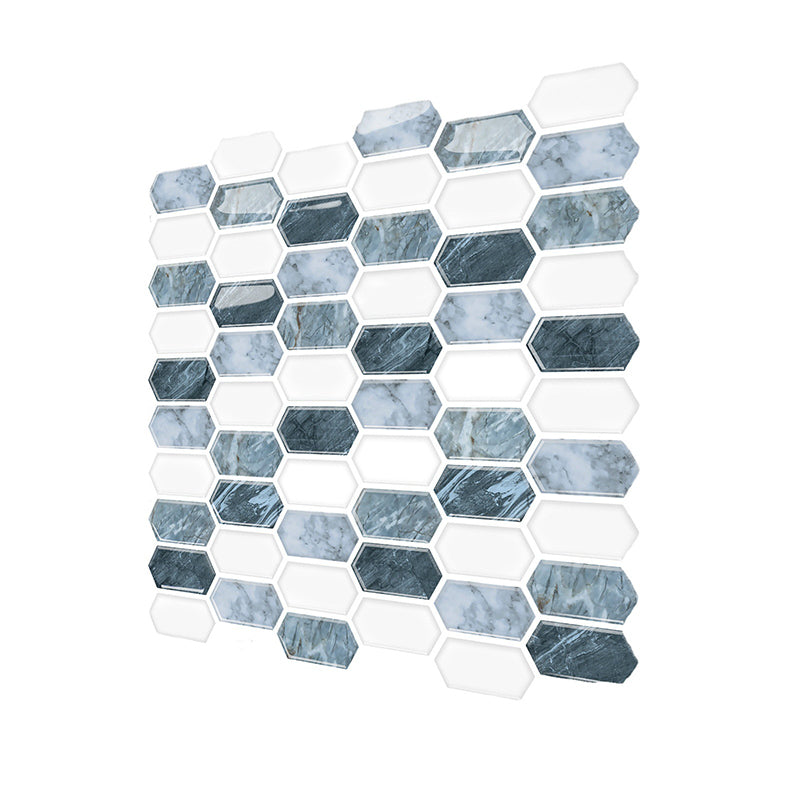 Polygon Peel and Stick Backsplash Tile PVC 12" X 12" Peel and Stick Tile for Kitchen