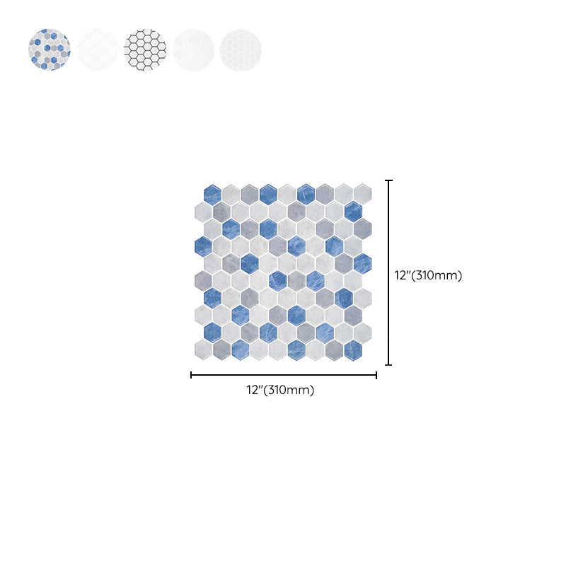 Polygon Metal Peel and Stick Backsplash Tile PVC Peel and Stick Tile for Kitchen