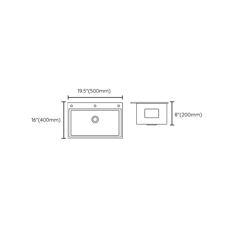 Contemporary Style Kitchen Sink Stainless Steel Non-slip Kitchen Sink