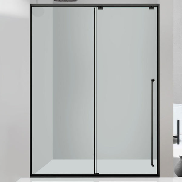 One-shaped Transparent Glass Shower Door, Semi-frameless Shower Single Sliding Door