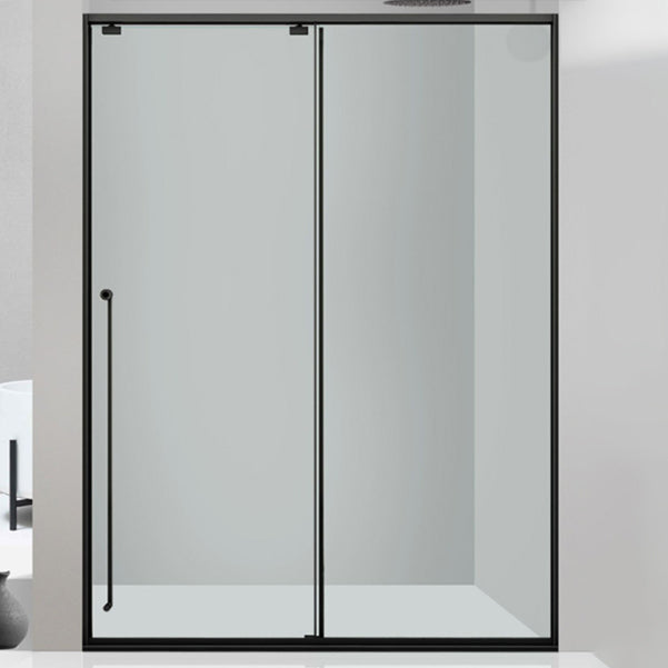 One-shaped Transparent Glass Shower Door, Semi-frameless Shower Single Sliding Door