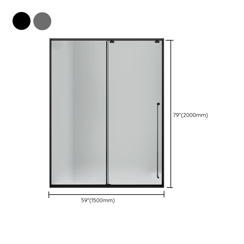 One-shaped Transparent Glass Shower Door, Semi-frameless Shower Single Sliding Door