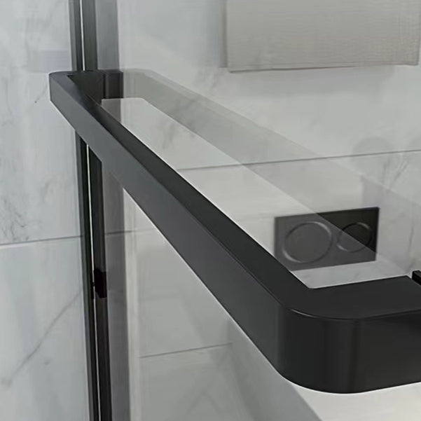 Double Sliding Semi Frameless Inline Tempered Glass Shower Door