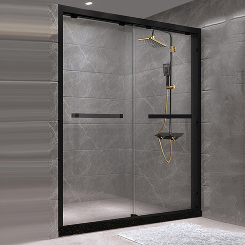 Tempered Glass Bathroom Door, Double Sliding Semi Frameless Shower Door