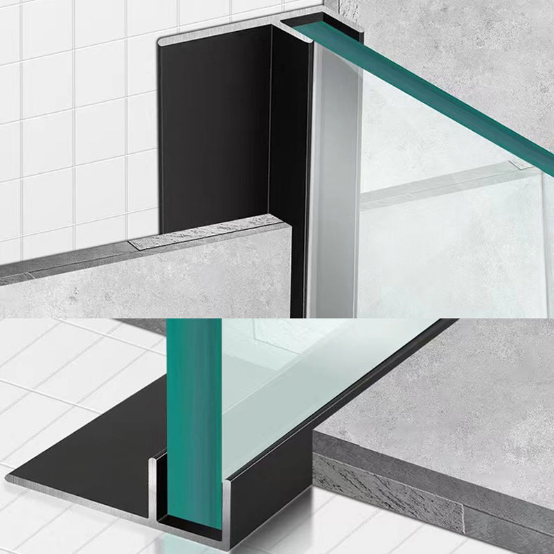 Inline Hinged Frameless Tempered Glass Shower Door, Transparent Shower Screen