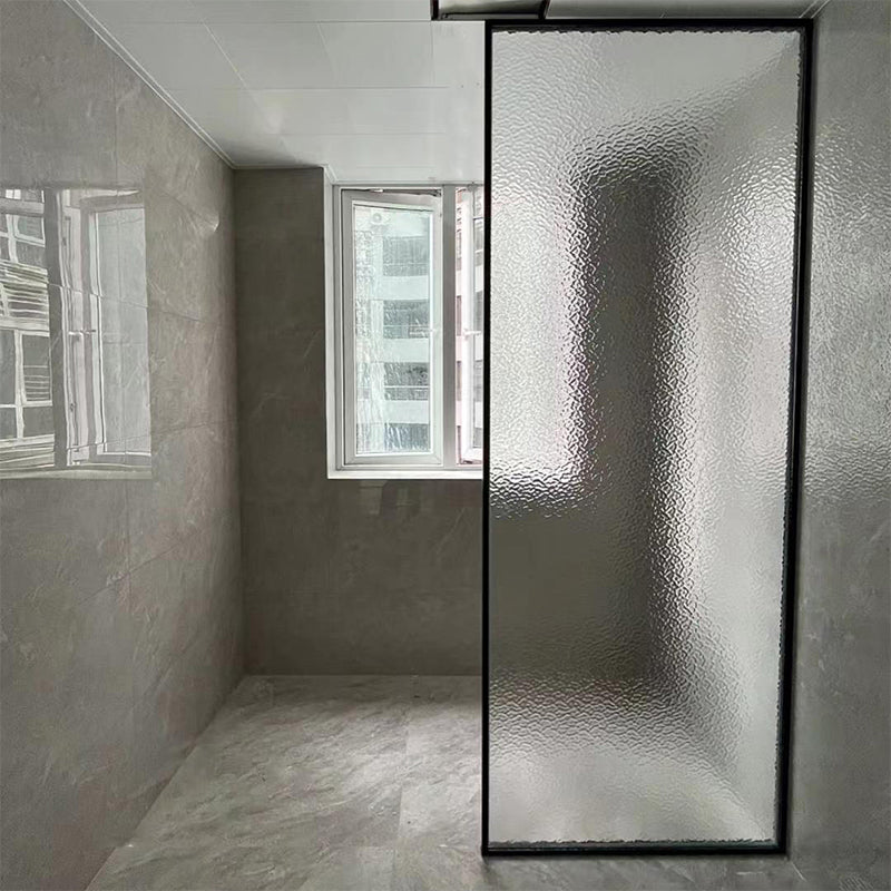 Half Partition Fixed Panel Black Full Frame Waterproof Shower Screen