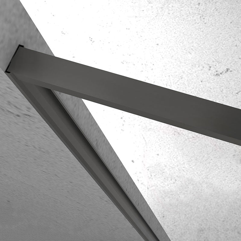 Gray Semi Frameless Narrow Bezel Single Sliding Glass Shower Door