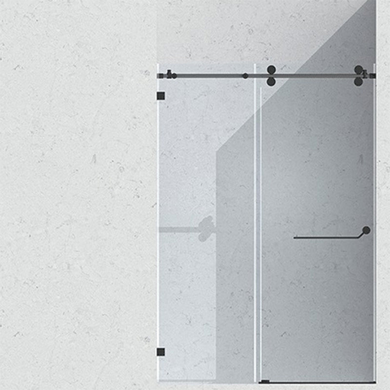 Minimalist Stainless Steel Hanging Wheel Frameless Single Sliding Shower Door