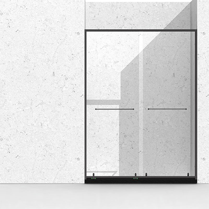 Double Shift Semi Frameless Narrow Bezel Tempered Glass Shower Door