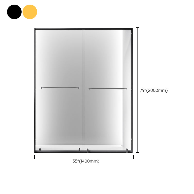 Double Shift Semi Frameless Narrow Bezel Tempered Glass Shower Door