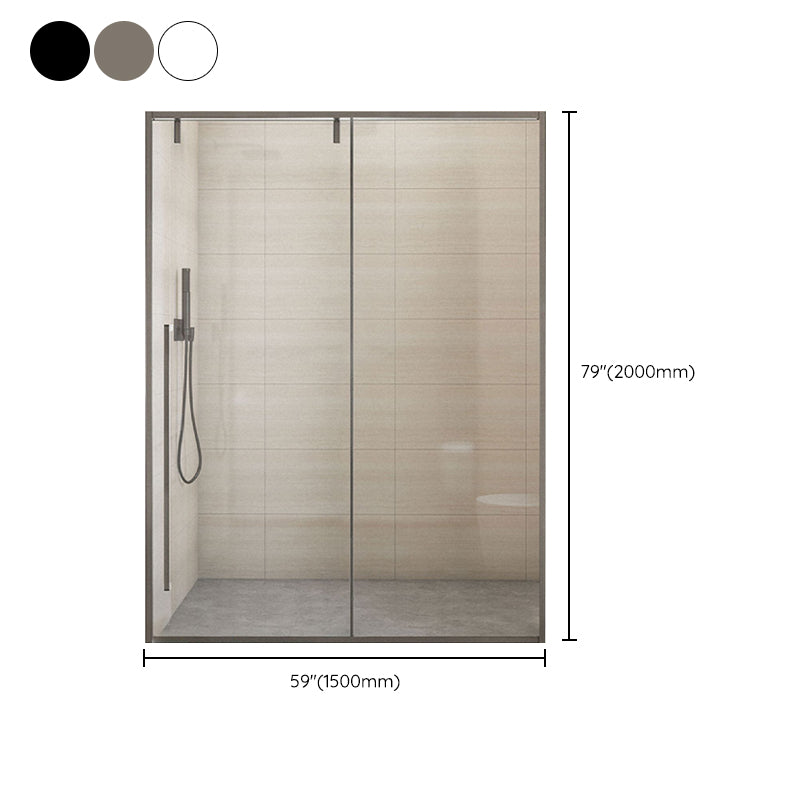 Semi Frameless Single Move Thickened Tempered Glass Shower Door