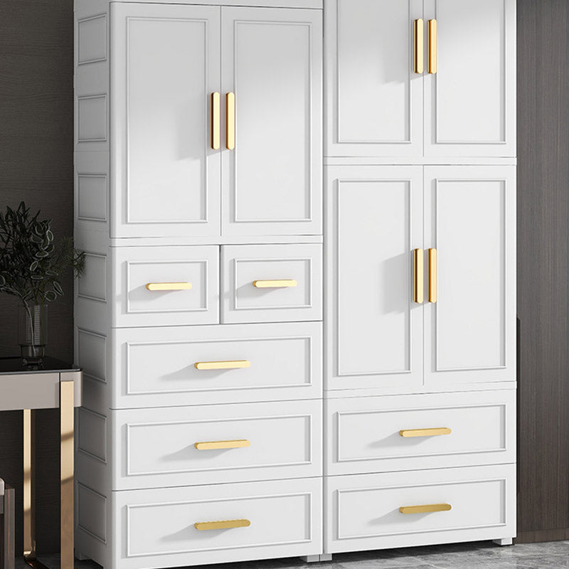 Contemporary Bedroom Armoire Plastic Wardrobe Armoire with Garment Rod