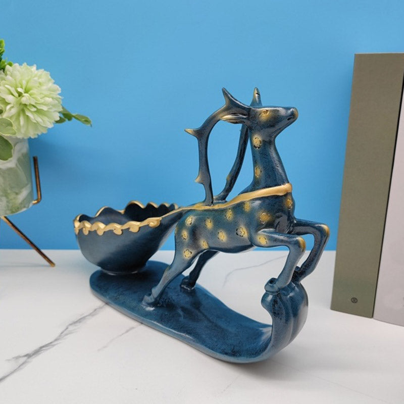 Glam Tabletop Wine Bottle Holder Resin Wine Rack Bottle in Blue