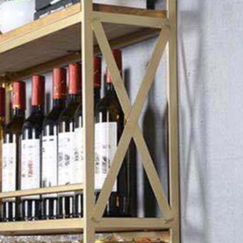 Steel Wine Rack Modern Wall Mounted Wine Holder Rack with Shelf