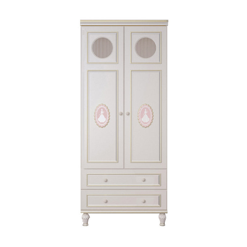 Modern Style Kids Closet White Colour Solid Wood Bedroom Youth Armoire