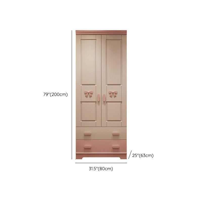 Modern Style Kids Closet White Colour Solid Wood Bedroom Youth Armoire