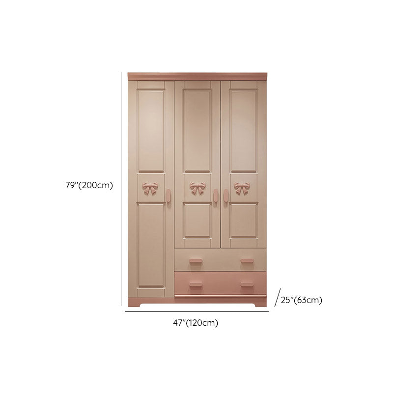 Modern Style Kids Closet White Colour Solid Wood Bedroom Youth Armoire