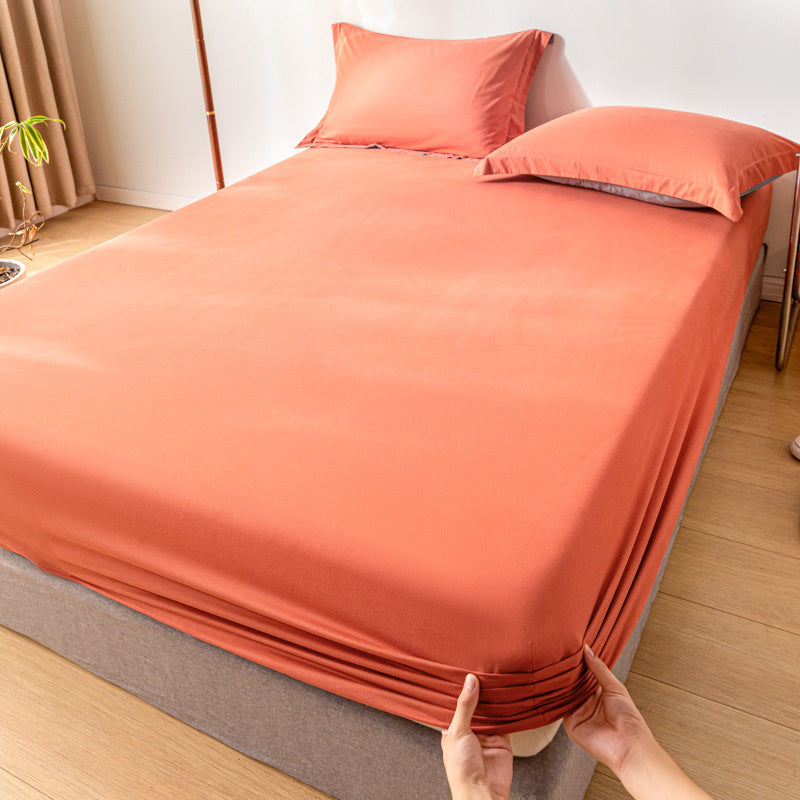 Cotton Soft Bed Sheet Solid Color Wrinkle Resistant Sheet Set