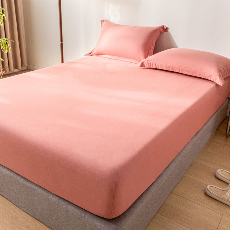 Cotton Soft Bed Sheet Solid Color Wrinkle Resistant Sheet Set