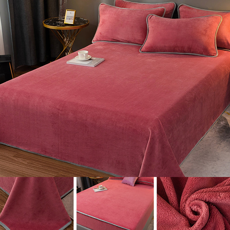 Modern Bed Sheet Polyester Solid Color Ultra Soft Bed Sheet Set