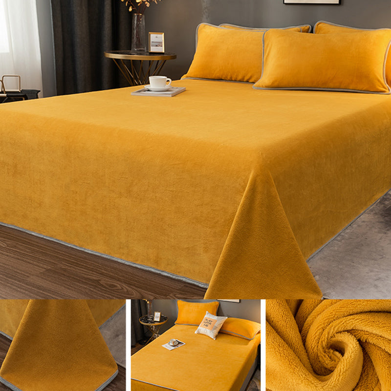 Modern Bed Sheet Polyester Solid Color Ultra Soft Bed Sheet Set