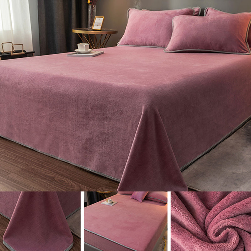 Modern Bed Sheet Polyester Solid Color Ultra Soft Bed Sheet Set