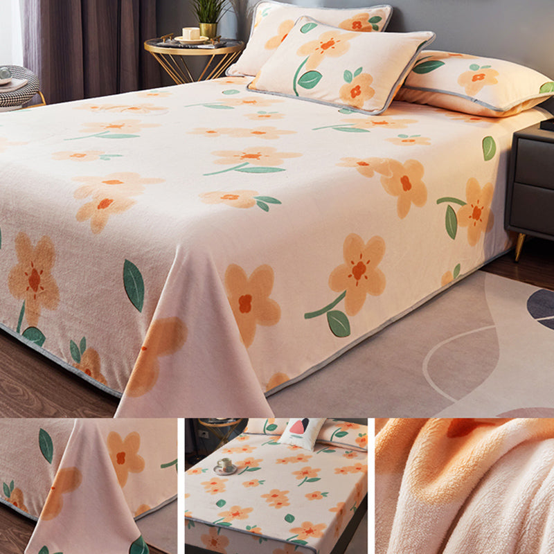 Modern Bed Sheet Polyester Solid Color Ultra Soft Bed Sheet Set