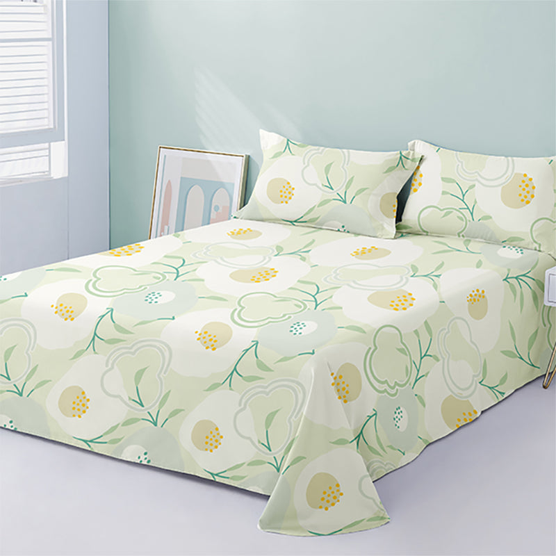 Sheet Sets Cotton Floral Printed Wrinkle Resistant Breathable Super Soft Bed Sheet Set