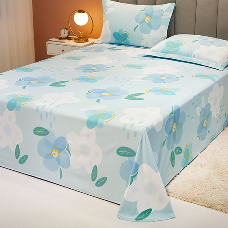 Sheet Sets Cotton Floral Printed Wrinkle Resistant Breathable Super Soft Bed Sheet Set