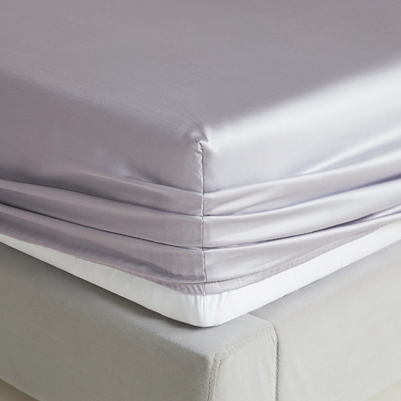 Bed Sheet Set Silk Solid Color Cooling Antimicrobial Breathable
