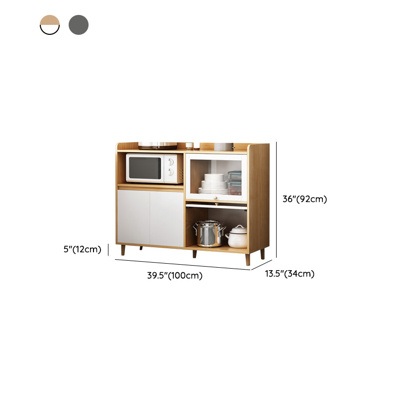 Wood Buffet Sideboard Modern and Contemporary Server with Cabinets