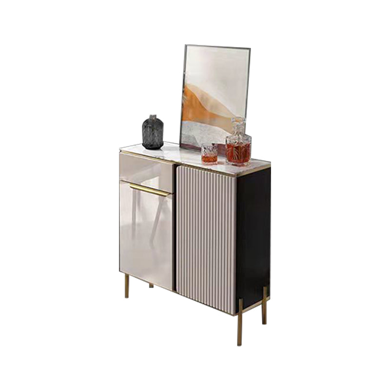 Glam Credenza Stone Adjustable Shelving Buffet Credenza with Cabinets and Drawers