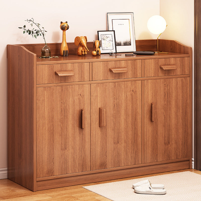 Contemporary Style Credenza Wood Server with Cabinets and Drawers