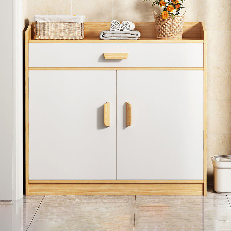 Contemporary Style Credenza Wood Server with Cabinets and Drawers