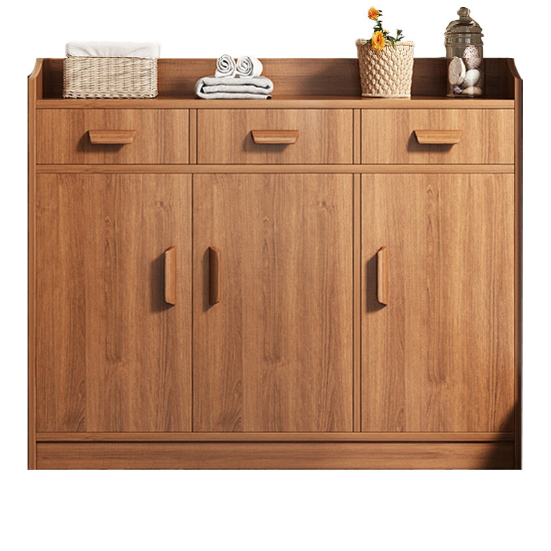 Contemporary Style Credenza Wood Server with Cabinets and Drawers