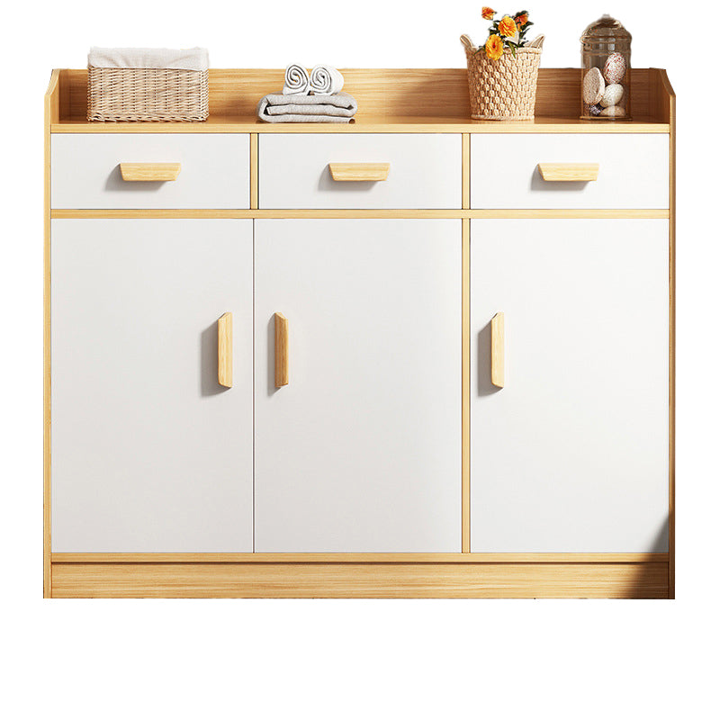 Contemporary Style Credenza Wood Server with Cabinets and Drawers