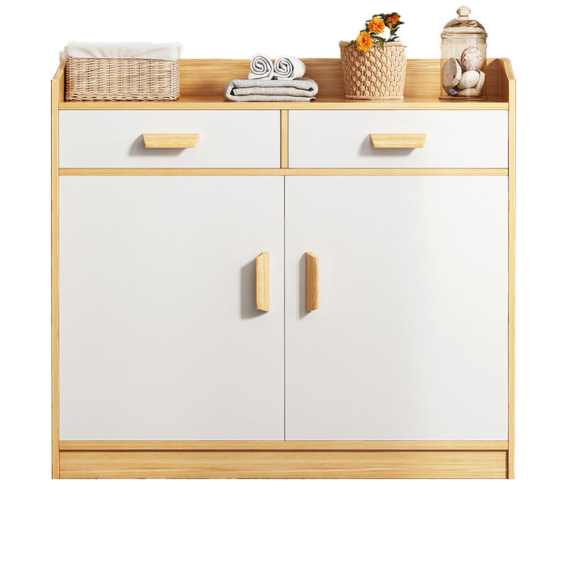 Contemporary Style Credenza Wood Server with Cabinets and Drawers