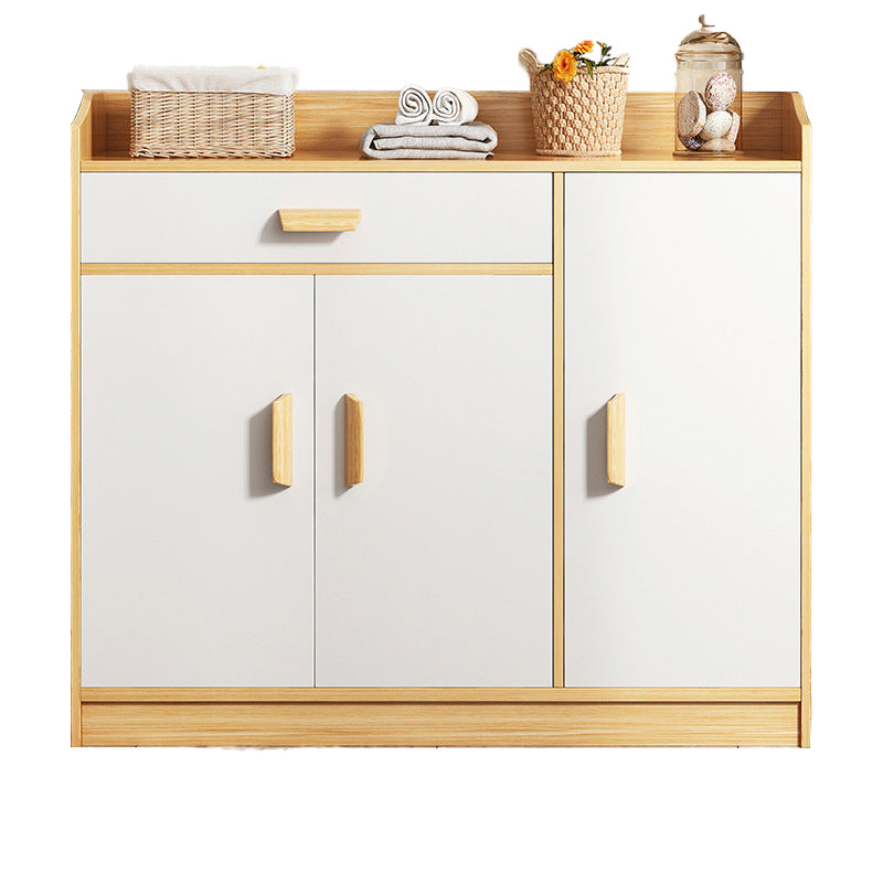 Contemporary Style Credenza Wood Server with Cabinets and Drawers