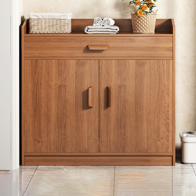 Contemporary Style Credenza Wood Server with Cabinets and Drawers