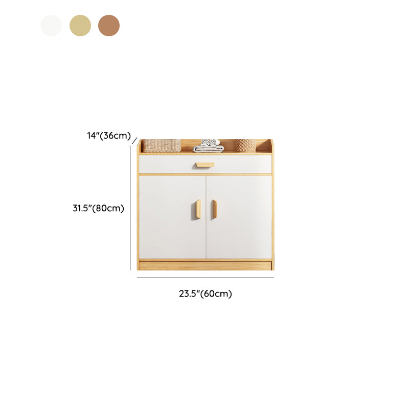 Contemporary Style Credenza Wood Server with Cabinets and Drawers